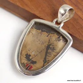 Pendentif Jaspe Pinceau semi-oval - Bijoux en Jaspe