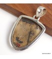 Pendentif Jaspe Pinceau semi-oval, argent 925 bijou spirituel