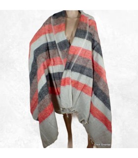 Châle de méditation homme femme gris orange