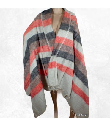 Couverture laine de yack réversible 120 × 240 cm – Gris orange