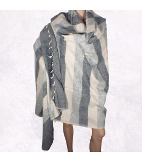 Grande couverture en laine de yack 120 × 240 cm – Nuances de gris