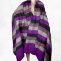 Très grand châle népalais 240 x 120 cm violet noir - Grand châle népalais 240 x 120 cm