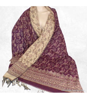 Châle oversized violine – Châle Népal 100 x 200 cm