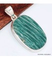 Pendentif Amazonite du Brésil rectangulaire pierre naturelle argent 925