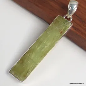 Long Pendentif en Cyanite verte brute - Bijoux en Cyanite