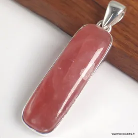 Pendentif rectangulaire allongé Rhodochrosite gel - Bijoux en Rhodochrosite