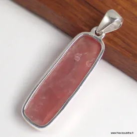 Pendentif rectangulaire allongé Rhodochrosite gel - Bijoux en Rhodochrosite