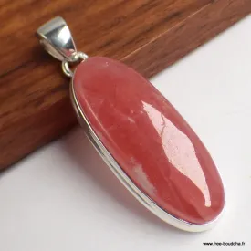 Pendentif oval allongé Rhodochrosite gel - Bijoux en Rhodochrosite