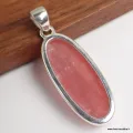 Pendentif oval allongé Rhodochrosite gel - Bijoux en Rhodochrosite