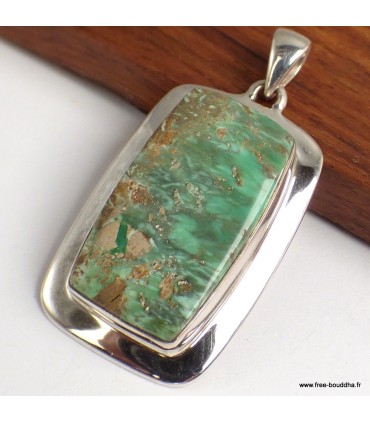 Pendentif Variscite australienne naturelle véritable argent 925