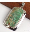 Pendentif Variscite australienne naturelle véritable argent 925