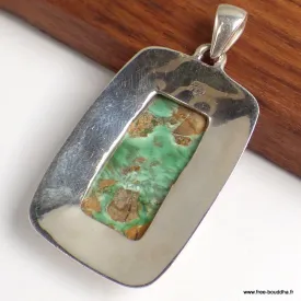 Pendentif argent Variscite australienne - Bijoux en Variscite