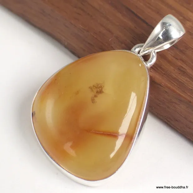 Pendentif véritable Ambre de la Baltique asymétrique - Bijoux en Ambre de la Baltique