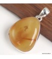 Pendentif Ambre de la Baltique argent 925 asymétrique certificat inclus