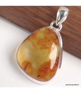 Pendentif Ambre de la Baltique argent 925 certificat inclus