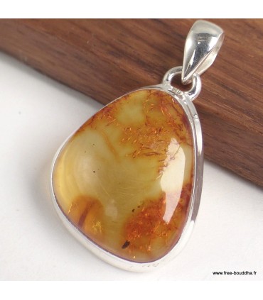 Pendentif Ambre de la Baltique argent 925 certificat inclus