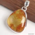 Bijou Pendentif véritable Ambre de la Baltique asymétrique - Bijoux en Ambre de la Baltique