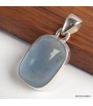 Pendentif Fluorite bleue rectangulaire authentique argent 925