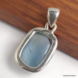 Pendentif Fluorite bleue rectangulaire - Bijoux en Fluorite