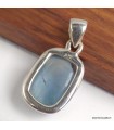 Pendentif Fluorite bleue rectangulaire authentique argent 925
