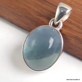 Pendentif Fluorite bleue verte ovale - Bijoux en Fluorite