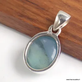 Pendentif Fluorite bleue verte ovale - Bijoux en Fluorite