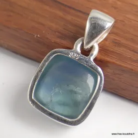Pendentif carré en Fluorite bleue - Bijoux en Fluorite