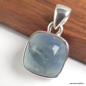 Pendentif carré en Fluorite bleue - Bijoux en Fluorite