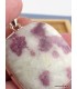 Pendentif Tourmaline rose sur Quartz carré authentique argent 925