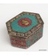 Boîte à bijoux tibétaine artisanale incrustée de pierres naturelles