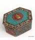 Boîte à bijoux tibétaine artisanale incrustée de pierres naturelles