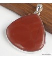 Pendentif Jaspe rouge argent 925 pierre naturelle certifiée