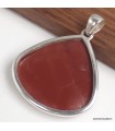 Pendentif Jaspe rouge argent 925 pierre naturelle certifiée