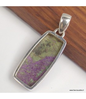 Pendentif Stichtite sur Serpentine argent 925 véritable authentique

