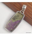 Pendentif Stichtite sur Serpentine argent 925 véritable authentique

