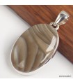 Pendentif Silex rayé argent 925 pierre rare certifiée