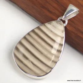 Pendentif goutte en Silex à rayures - Bijoux en Silex