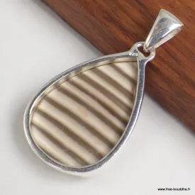 Pendentif goutte en Silex à rayures - Bijoux en Silex