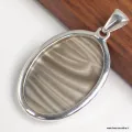 Pendentif oval en Silex à rayures - Bijoux en Silex