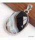 Pendentif Agate noire ovale facettée – Argent 925 certifié