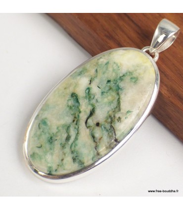 Pendentif Mariposite ovale argent 925 poinçonné authentique