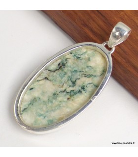 Pendentif Mariposite ovale argent 925 poinçonné authentique