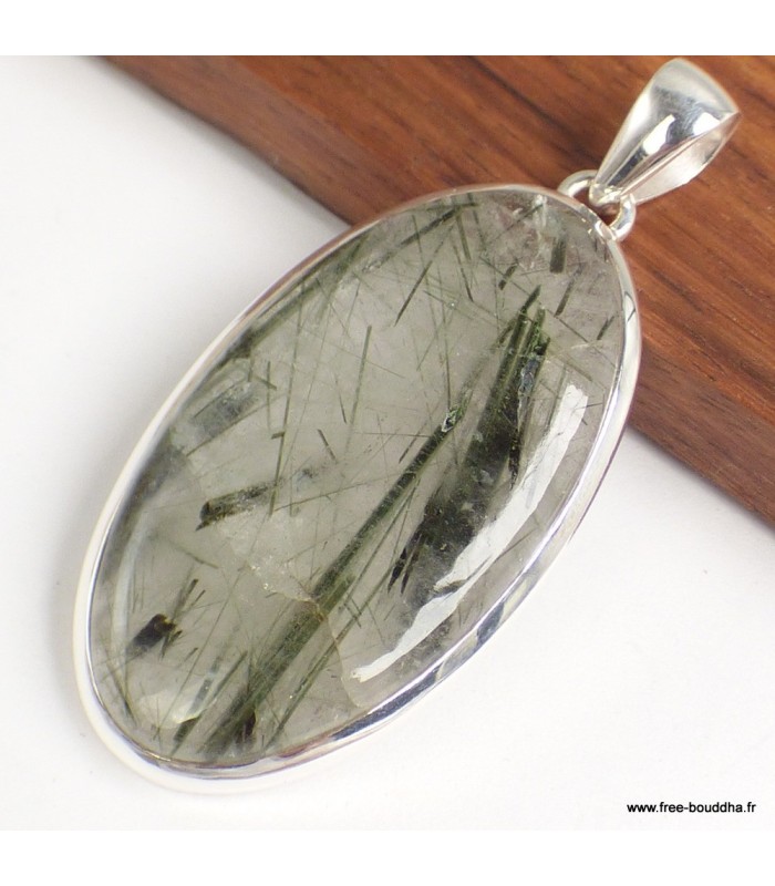 Pendentif Actinolite Authentique – Bijou argent 925 poinçonné