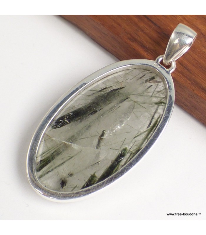 Pendentif Actinolite Authentique – Bijou argent 925 poinçonné