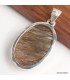 Pendentif argent 925 Actinolite verte naturelle forme ovale certifiée