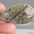 Pendentif bijou Actinolite verte forme goutte - Bijoux en Actinolite