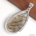 Pendentif bijou Actinolite verte forme goutte - Bijoux en Actinolite