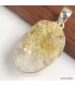 Pendentif Lépidolite jaune brut argent 925 poinçonné authentique
