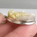 Pendentif argent oval Lépidolite jaune brute - Bijoux en Lépidolite jaune