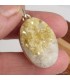 Pendentif Lépidolite jaune brut argent 925 poinçonné authentique